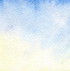 watercolor background of yellow, blue, sky