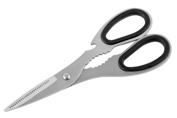 steel scissors isolated on white background