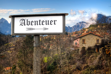 Obraz premium Schild 184 - Abenteuer