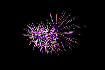 Obraz premium Colorful fireworks over dark sky