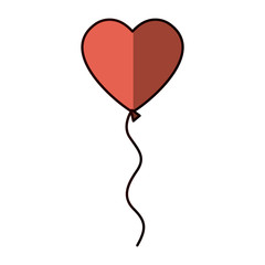 Fototapeta na wymiar Heart balloon icon. Love passion romantic and decoration theme. Isolated design. Vector illustration