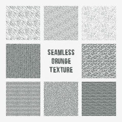 Set of grange seamless patterns. Simple vector scratch textures