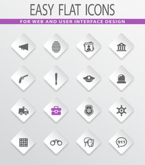 Police icons set