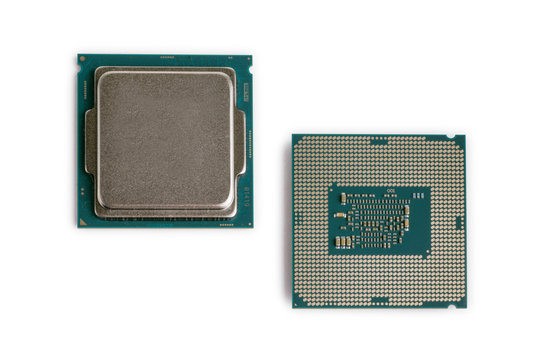 Computer Processor Chips white background