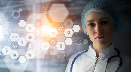 Modern medical technologies concept . Mixed media