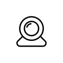 thin line web camera, web cam icon on white background