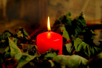 Adventskranz aus Weinlaub