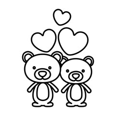 Bear cartoon in love icon. Animal cute adorable creature and friendly theme. Isolated design. Vector illustration