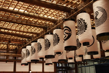 Lanterns design at one of the oldest Kabuki theater in Japan