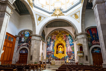Interior of the Basilica of Nuestra Senora de la Candelaria located at Candelaria, Tenerife Island.