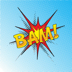 Colourful comic book style explosion vector effect