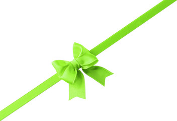 Festive ribbon bow on white background