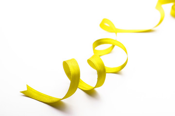 Festive ribbon on white background