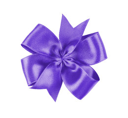 Festive ribbon bow on white background