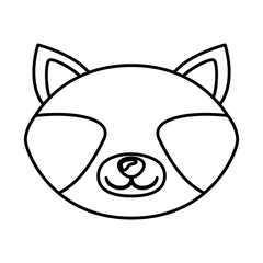Raccoon cartoon icon. Animal cute adorable creature and friendly theme. Isolated design. Vector illustration