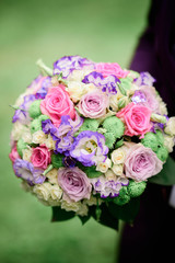 beautiful wedding bouquet of pink flowers for the bride