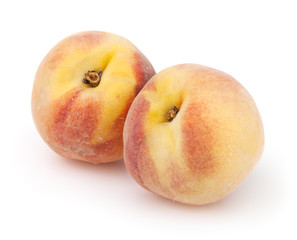 Peaches isolated on white background with clipping path