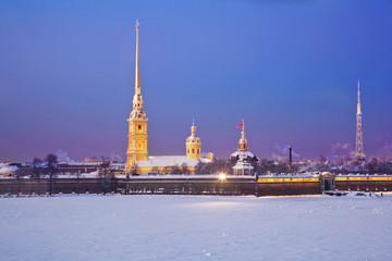 Fototapeta premium Peter and Paul fortress. Neva river. St. Petersburg. Russia