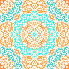 Ethnic floral seamless pattern