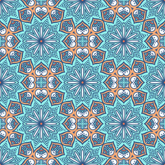 Ethnic floral seamless pattern