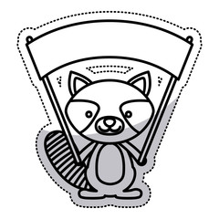 Raccoon cartoon icon. Animal cute adorable creature and friendly theme. Isolated design. Vector illustration