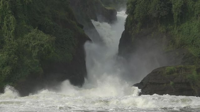 Murchison Falls closeup in super slow motion and flat color