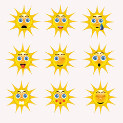Sun emoticon emoji collection funny yelloe smily