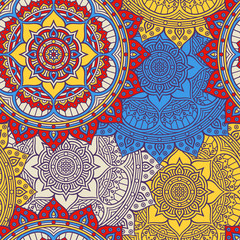 Ethnic floral seamless pattern