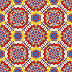 Ethnic floral seamless pattern