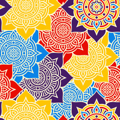 Ethnic floral seamless pattern