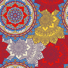 Ethnic floral seamless pattern