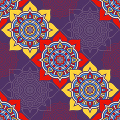 Ethnic floral seamless pattern