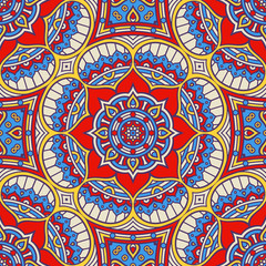 Ethnic floral seamless pattern