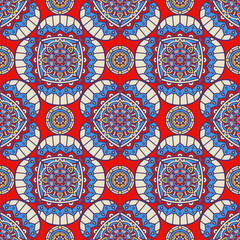 Ethnic floral seamless pattern