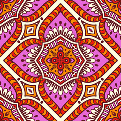 Ethnic floral seamless pattern