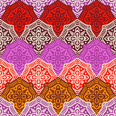 Ethnic floral seamless pattern