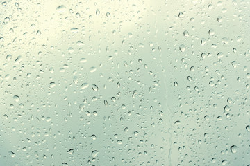 Water backgrounds with water drops. Blue water bubbles. Water drops on glass.