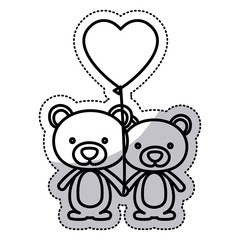 Bear cartoon in love icon. Animal cute adorable creature and friendly theme. Isolated design. Vector illustration