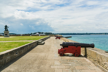 Ancient city Saint-Malo - walled port in Brittany. France.