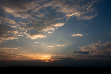 Beautiful sunset sky with twilight background.