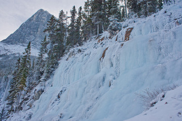 Fototapeta premium Frozen Falls at Grassi Lakes, Canmore, Canada 