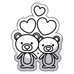 Bear cartoon in love icon. Animal cute adorable creature and friendly theme. Isolated design. Vector illustration