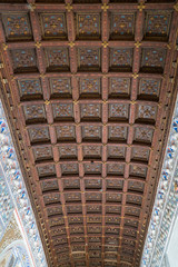 Fototapeta na wymiar Ornate wooden ceiling