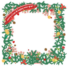 Top view Christmas decoration copyspace