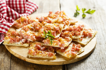 Pie with ham and cheese