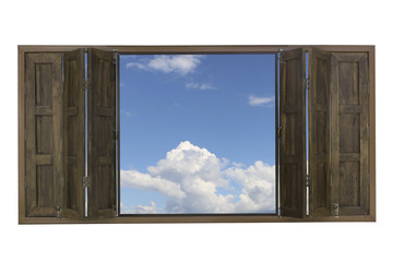 window to see the blue sky