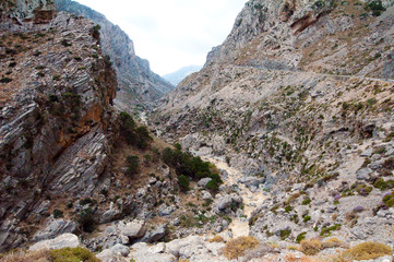 The Kourtaliotiko Gorge. Crete in Greece.