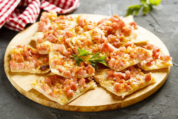 Pie with ham and cheese