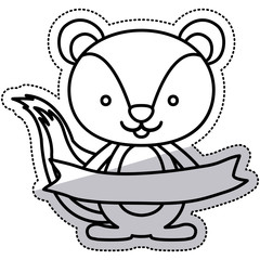 Squirrel cartoon icon. Animal cute adorable creature and friendly theme. Isolated design. Vector illustration