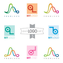 Modern logo design set: a logotypes for different companies, as social, environmental organizations, cultural associations, legal aid, join ventures, start up, environmental, management. Vector image.